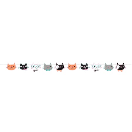 Creative Converting Cat Party Banner, 5.5'x6", 6PK 329408